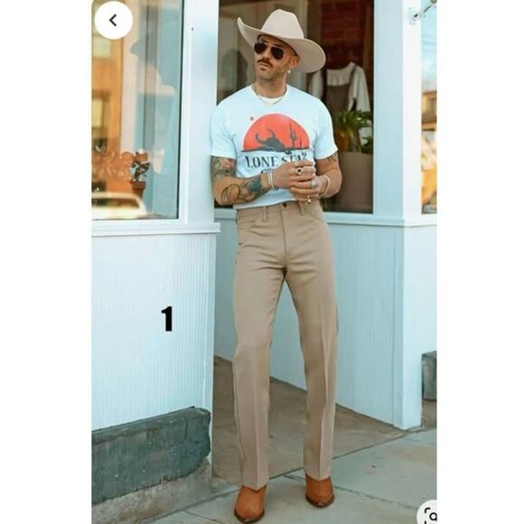 Vintage Union Made Cowboy Hat | Wool Felt Beige Feather Detail Western Size L - Picture 2 of 13